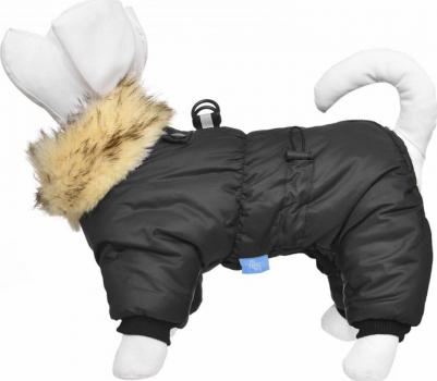 Комбинезон для собак утепленный на молнии черный S мальчик