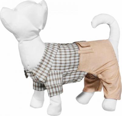 Костюм для собак, унисекс, бежевый, зеленый, XS, длина спины 20 см