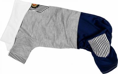 Костюм для собак, унисекс, серый, синий, белый, XS, длина спины 20 см – фото 1