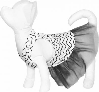 Платье для собаки с серой юбкой из фатина XL