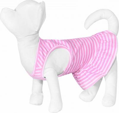Платье для собаки в полоску розовое М