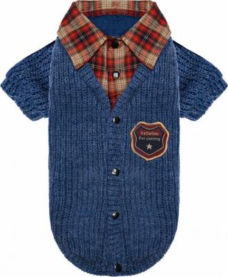 Свитер для собак, унисекс, синий, M, длина спины 30 см – фото 2