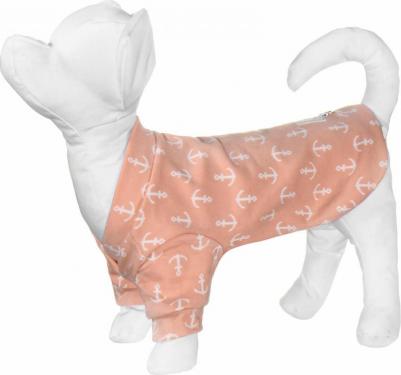 Толстовка для собак Якорь, унисекс, розовый, XS, длина спины 20 см