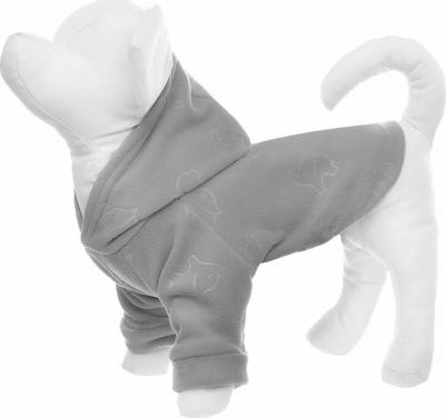 толстовка для собаки из флиса с принтом "Слоники", серая (S)