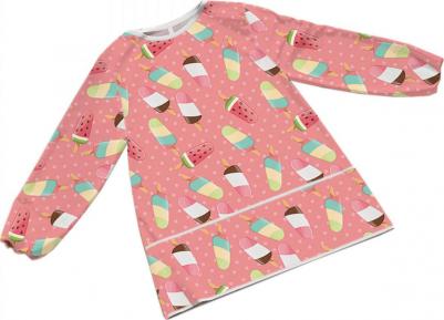 Фартук детский "Вкусные мороженки" с рукавами для рисования от 1 до 2 лет