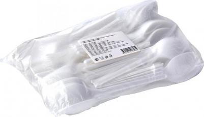 Ложка одноразовая столовая Бюджет белая 165 мм 100 штук в упаковке – фото 5