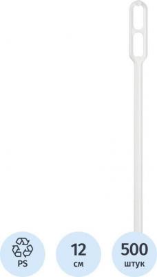 Размешиватель одноразовый Эконом белый 120 мм 500 штук в упаковке – фото 1