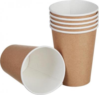 Стакан одноразовый бумажный 350 мл коричневый 50 штук в упаковке Эконом