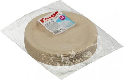 Тарелка одноразовая бумажная 180 мм крафт 50 штук в упаковке Эконом – фото 7