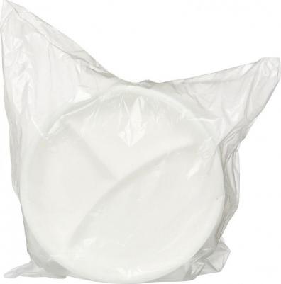 Тарелка одноразовая пластиковая 2-х секционная 220 мм белая 100 штук в упаковке Стандарт – фото 1