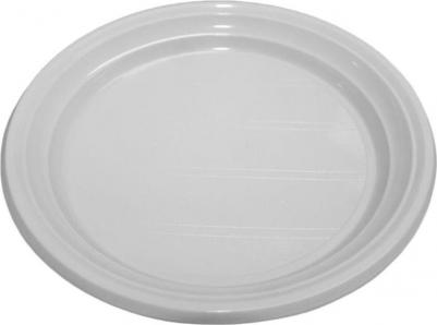Тарелка одноразовая пластиковая 205 мм белая 100 штук в упаковке Стандарт 4610004776069 – фото 4