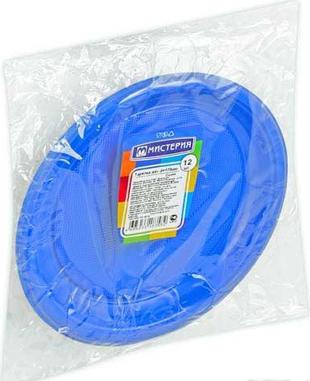 Тарелка одноразовые d210 мм синие 12 шт – фото 1