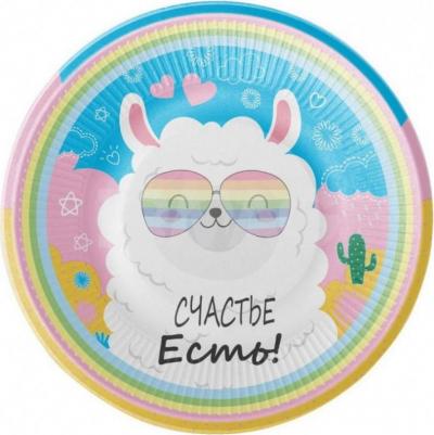 Набор бумажных тарелок Лама 230mm 6шт 297182