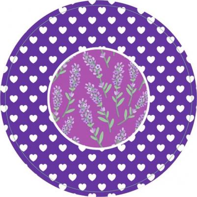 Набор бумажных тарелок Лавандовое сердце, 6 шт d=230 мм