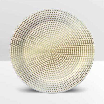 Набор бумажных тарелок Золотой горох, 6 шт d=230 мм 303593