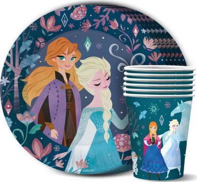 Набор для праздника. Frozen 2 Сканди (тарелка мал., стакан, по 6 шт.)