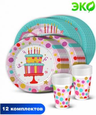Набор одноразовой посуды "Тортик" 4690241274979 – фото 1