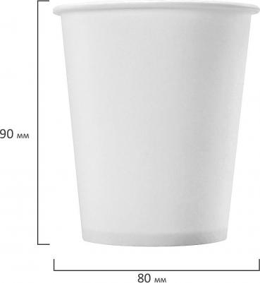 Одноразовые стаканы, 250 мл, комплект 50 штук, бумажные, однослойные, белые, холодное, горячее – фото 8