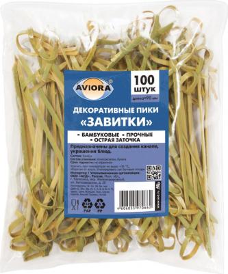 Пики для канапе Завитки бамбуковые длина 90 мм 100 штук в упаковке – фото 9