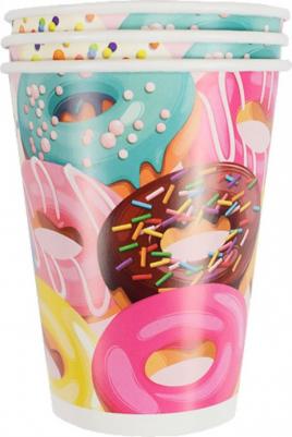 стаканы Стакан одноразовый бумажный Пончики 200 мл (6 штук в упаковке)