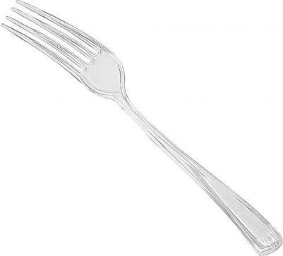 Вилка одноразовая прозрачная 190 мм 50 штук в упаковке – фото 3