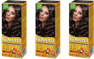 ACME Стойкая Крем - Краска ROWENA для волос аммиачная, тон 6.35 Каштановый – фото 1