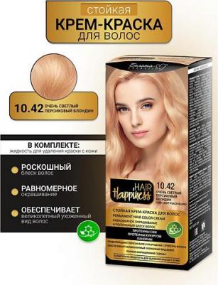 Краска для волос Крем HAIR HAPPINESS Стойкая тон 10.42 Очень светлый персиковый блондин – фото 1