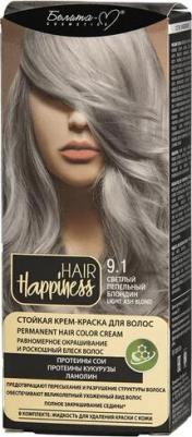 Краска для волос Крем HAIR HAPPINESS Стойкая тон №9.1 Пепельный блондин – фото 2