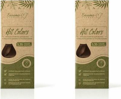 Краска стойкая для волос с маслом оливы и пантенолом серии HIT COLORS тон № 5.35 Горький шоколад – фото 3