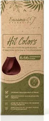 Краска стойкая для волос с маслом оливы и пантенолом серии HIT COLORS тон № 6.66 Королевское бордо – фото 1