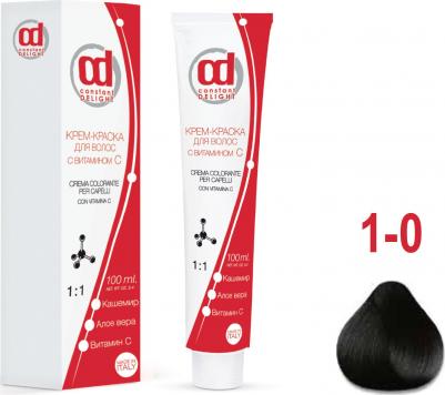 Крем краска с витамином С Crema Colorante Vit C, 100 мл, Д 1/0 черный натуральный, 100 мл – фото 1