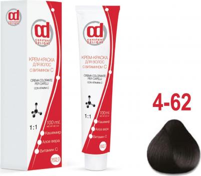 Крем краска с витамином С Crema Colorante Vit C, 100 мл, Д 4/62 средне-коричневый шоколадно-пепельный, 100 мл – фото 6