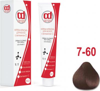 Крем краска с витамином С Crema Colorante Vit C, 100 мл, Д 7/60 средне-русый шоколадно-натуральный, 100 мл – фото 1