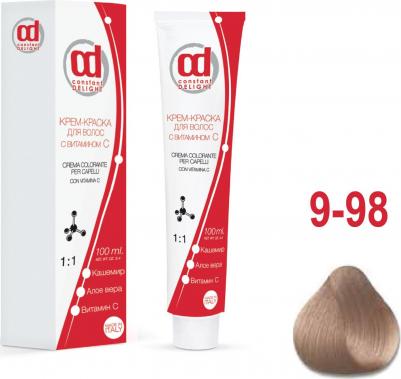 Крем краска с витамином С Crema Colorante Vit C, 100 мл, Д 9/98 блондин фиолетово-красный, 100 мл – фото 5