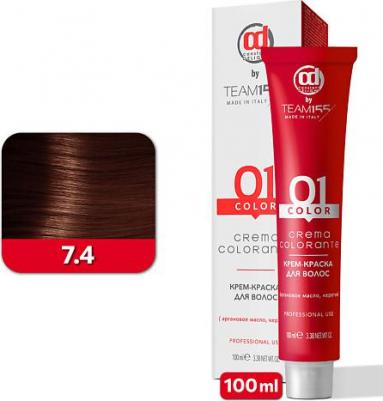 Крем-краска TEAM155 для окрашивания волос 7.4 русый медный 100 мл – фото 2