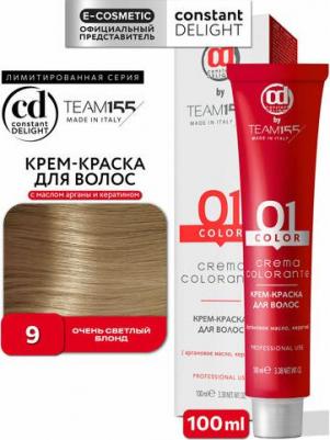 Крем-краска TEAM155 для окрашивания волос 9 очень светлый блонд 100 мл – фото 1