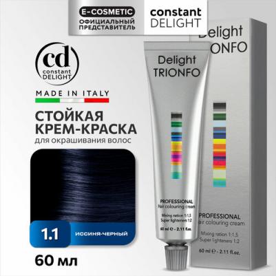 Стойкая крем-краска для волос Delight Trionfo, 60 мл, 1-1 Иссиня черный, 60 мл – фото 4