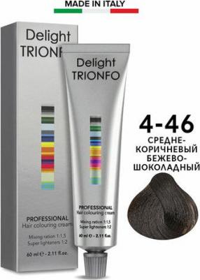 Стойкая крем-краска для волос Delight Trionfo, 60 мл, 4-46 Средний коричневый бежевый шоколадный, 60 мл – фото 7