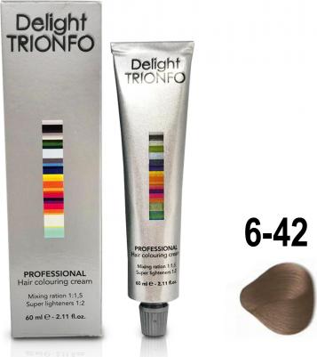 Стойкая крем-краска для волос Delight Trionfo, 60 мл, 6-42 Темный русый бежевый пепельный, 60 мл – фото 2