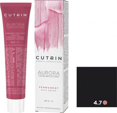 Крем-краска для волос 4.7 Черный кофе, AURORA 60 мл – фото 4