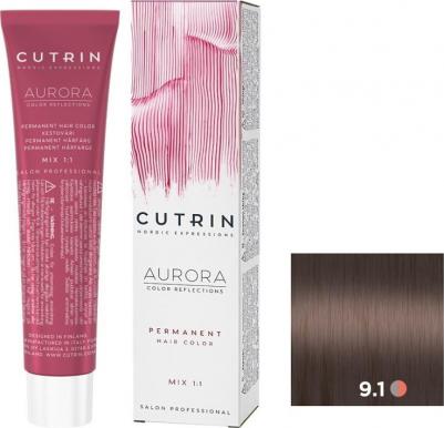 Крем-краска для волос 9.1 Очень светлый пепельный блондин, AURORA 60 мл – фото 5
