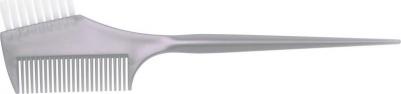 Кисть для окрашивания с расческой, узкая серая, с белой прямой щетиной 45 мм