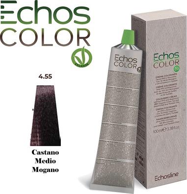 Крем-краска ECHOSCOLOR для окрашивания волос 4.55 средний шатен махагон 100 мл – фото 1