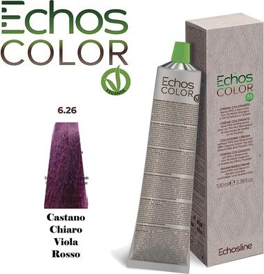 Крем-краска ECHOSCOLOR для окрашивания волос 6.26 красно-фиолетовый светлый шатен 100 мл – фото 1