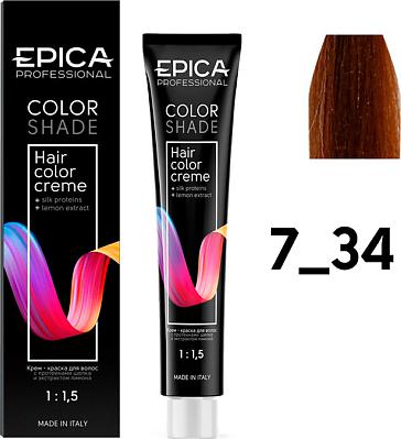 Colors Shade - Крем-краска для волос, тон 7.34 русый золотисто-медный, 100 мл – фото 4