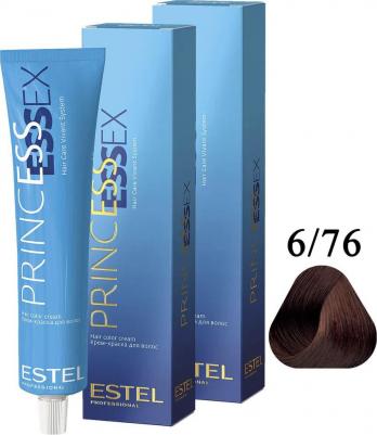 6/76 краска для волос, темно-русый коричнево-фиолетовый / ESSEX Princess 60 мл – фото 1