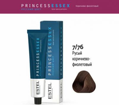 7/76 краска для волос, средне-русый коричнево-фиолетовый / ESSEX Princess 60 мл