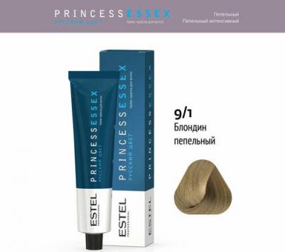 9/1 краска для волос, блондин пепельный / ESSEX Princess 60 мл
