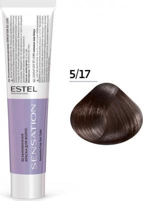 Краска DELUXE SENSATION для окрашивания волос 5/17 светлый шатен пепельно-коричневый 60 мл – фото 1