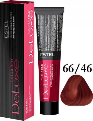 Краска для волос De Luxe Extra Red - Темно-русый медно-фиолетовый. 66/46 – фото 1